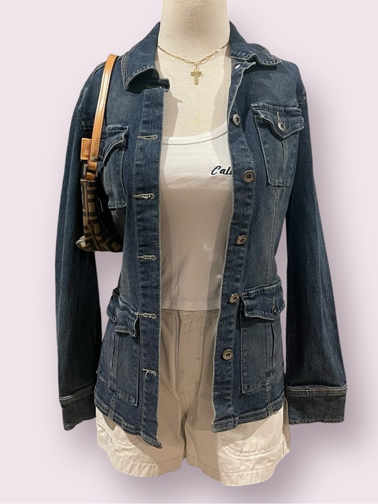 Rubbish Jackets & Blazers - Dark Wash Vintage 2000s longline denim jacket